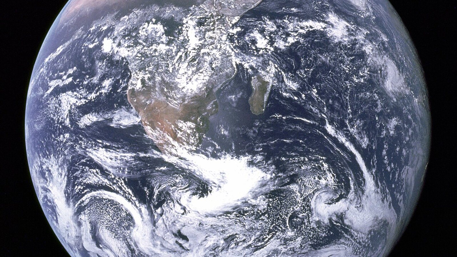 Full-disk view of Earth from deep space, the Blue Marble